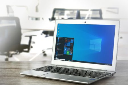 Laptop showing Windows 10