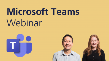 Microsoft Teams Webinar with Teams logo, Jordan and John
