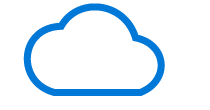 Blue OneDrive Hollow Cloud Icon