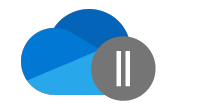 Blue OneDrive Pause Icon