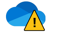 Blue OneDrive Warning Icon