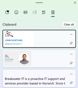 Clipboard History in Windows 11