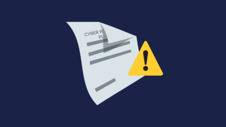 Cyber Response Plan document with warning sign