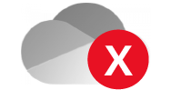 Grey OneDrive Red Circle Cross Icon