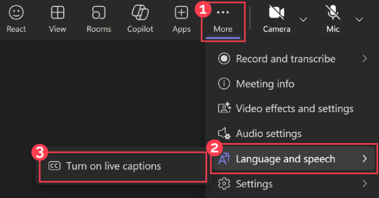 microsoft teams live captions