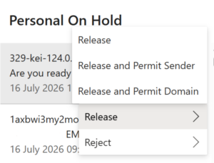 Mimecast New Outlook Hold Emails