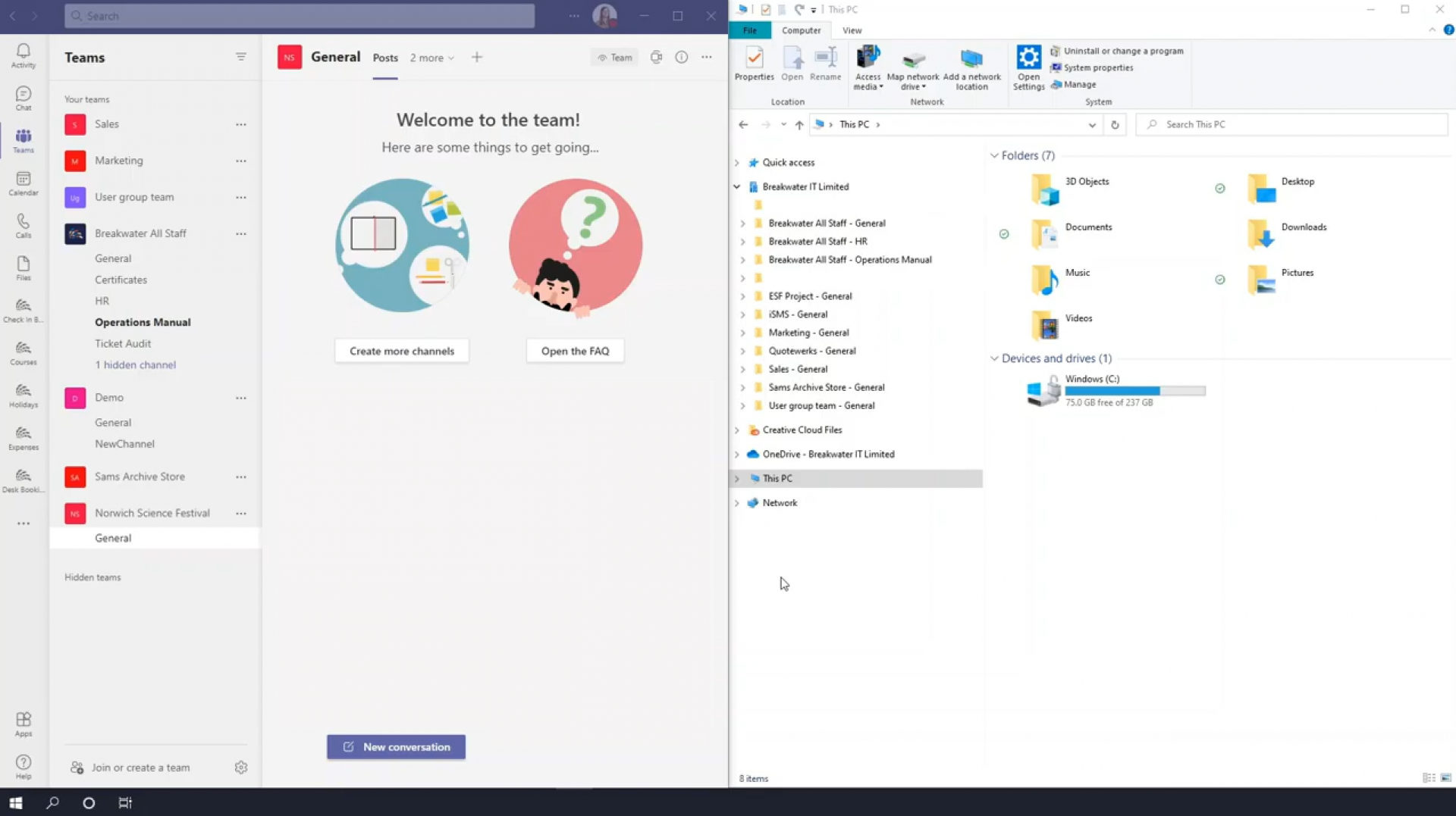 How To Sync Teams Files To File Explorer Video Demo Breakwater IT