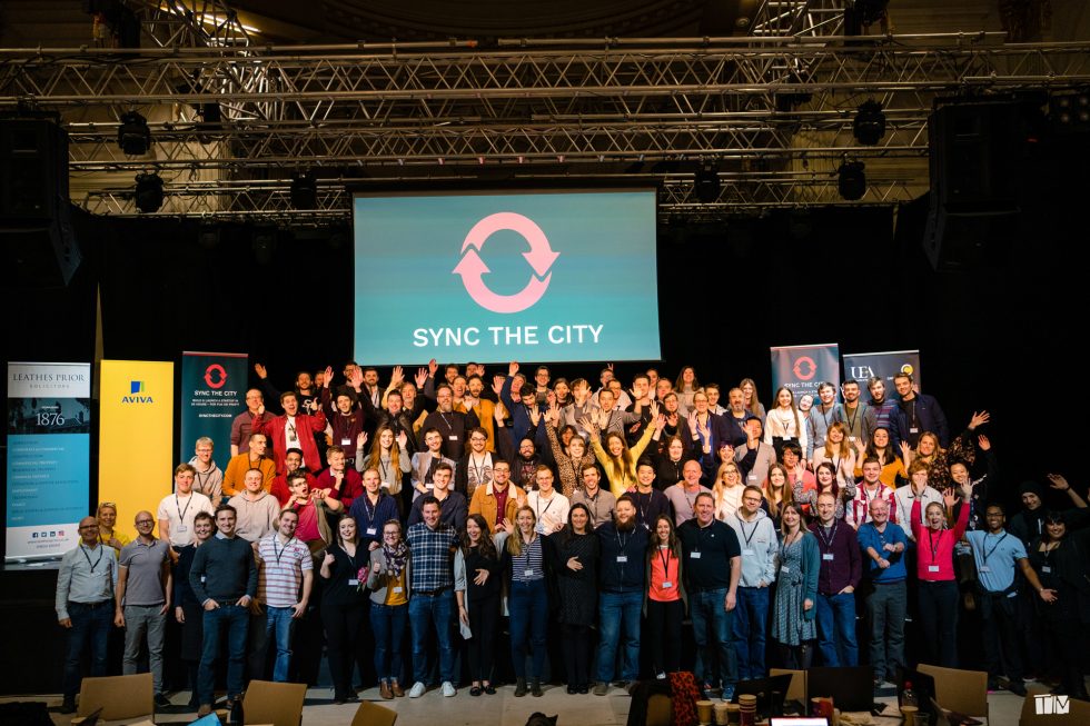 Sync the City 2019 participant crowd.