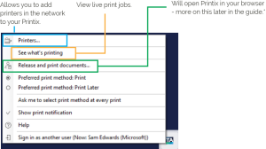 Printix Options Menu