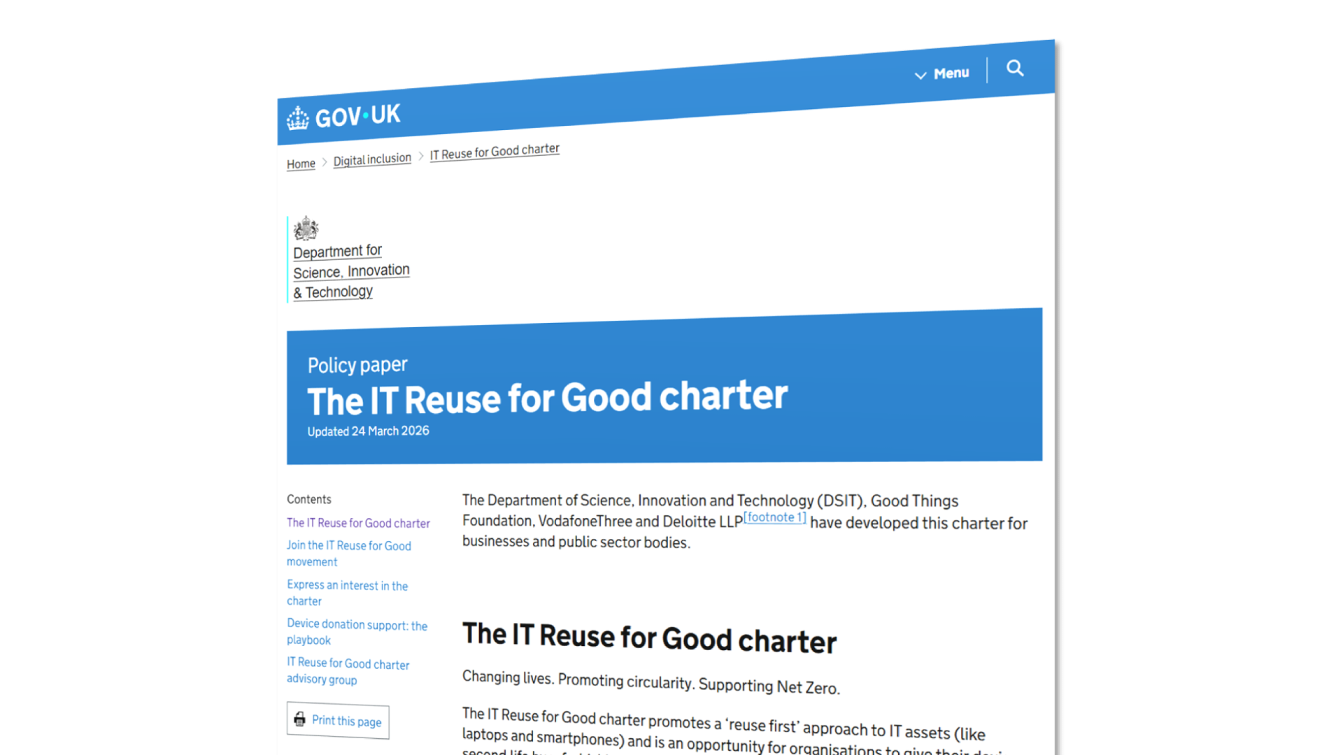 IT Reuse for Good Charter